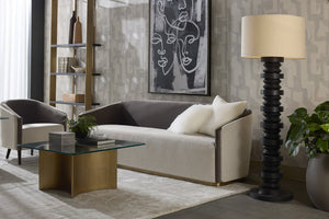 Sunpan Capo Floor Lamp - Elegant Wood Base with Stylish Finish, Perfect for Modern Home Décor & Lighting Black