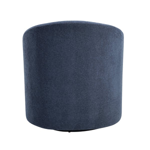 English Elm Blue Boucle Swivel Barrel Chair with Solid Wood Frame, 360° Metal Base, Plush Foam Over Coils, No Assembly Required B011P305078