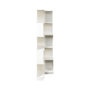 English Elm Corner 5-Tier Book Shelf with LED Accent Lighting, Space-Saving L-Shaped Corner Bookcase for Home White W331P293302