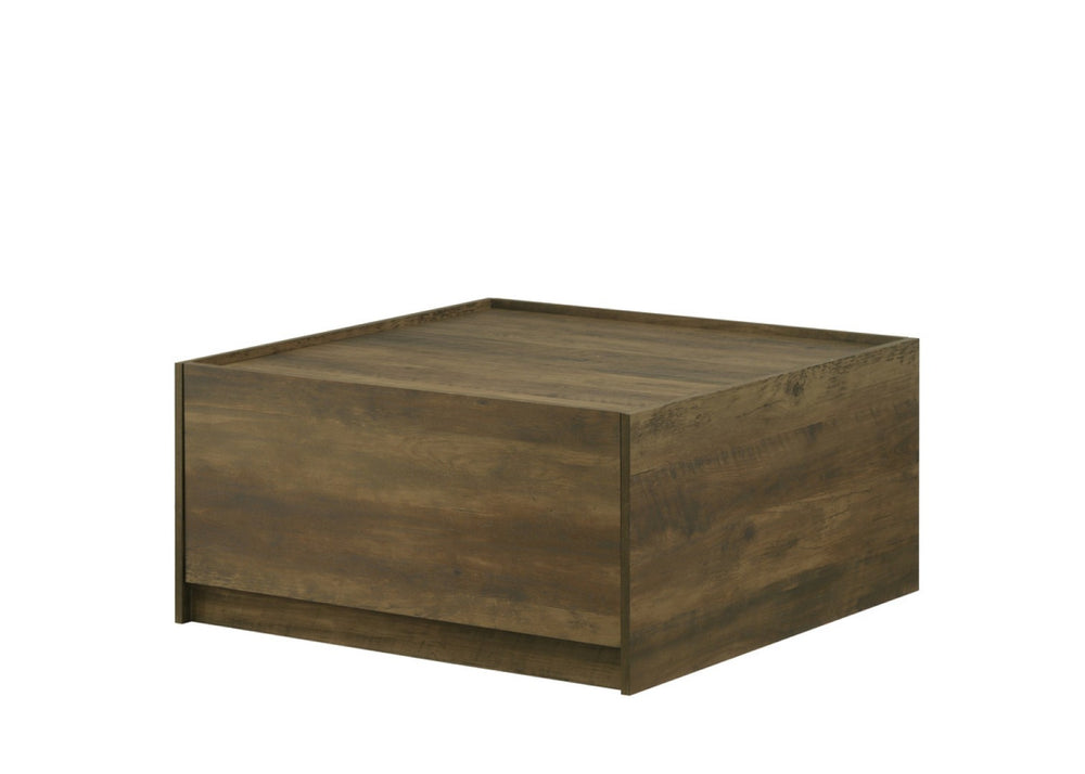 English Elm Trentino Square Oak Finish Coffee Table with Dual Access Drawers for Living Rooms B2749P413257