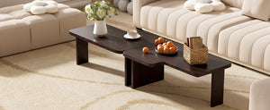 English Elm U-Can Modular Minimalist Coffee Table Set with Versatile Splicing Design, Durable MDF, Easy Assemble Espresso N724P232174P