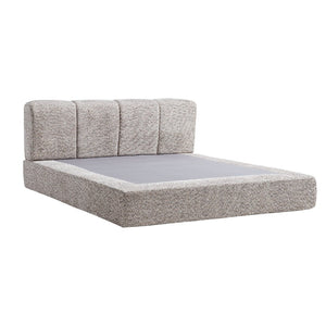 English Elm Queen Chenille Upholstered Cloud Platform Bed No Assembly Low Profile Modern Foundation Light Brown W1765P448447
