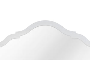 English Elm Small Teen Mirror Cement - Arched Solid Wood Frame in Soft White-Cement Finish, Clear Glass Reflection, Perfect Pairing with Citrus Heights Dresser B2699P386487