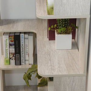 English Elm 90cm L-shaped Corner Bookcase Five Tier Open Shelving Unit for Home Office W2899P444149
