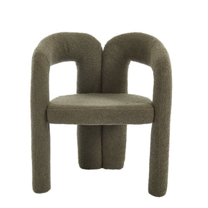 English Elm Contemporary Velvet Upholstered Barrel Accent Chair Set of 2 with Foam Seat, Steel Frame, Plush Upholstery Olive Green W395P224759