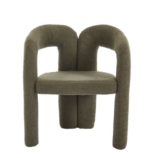 English Elm Contemporary Velvet Upholstered Barrel Accent Chair Set of 2 with Foam Seat, Steel Frame, Plush Upholstery Olive Green W395P224759