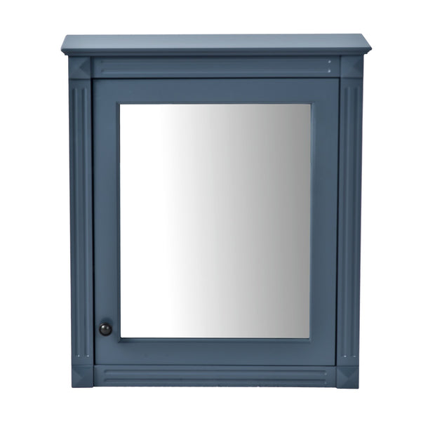 English Elm 24'' 24'' Wall Mounted Bathroom Mirror Cabinet with Adjustable Shelves, Space-Saving Modern Storage Solution Blue N710P195492C