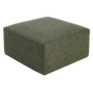 English Elm Upholstered Corduroy Square Ottoman Plywood Frame Sectional Footrest for Living Room Green N757P414087G