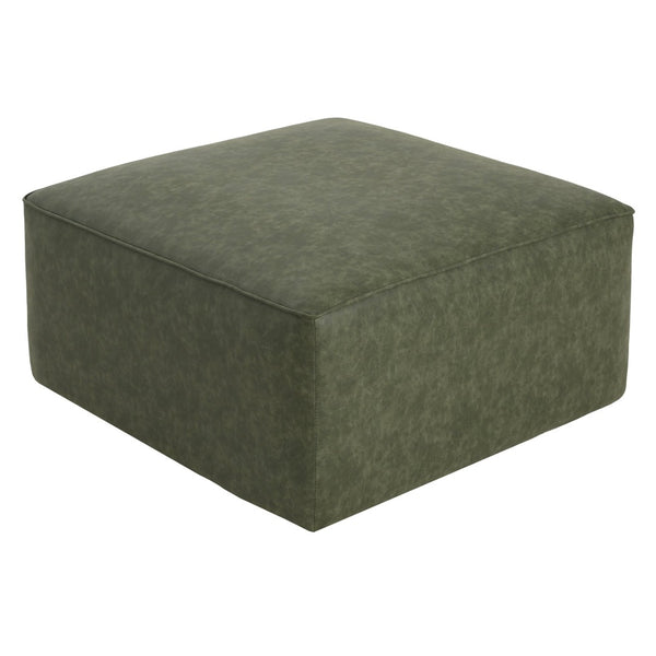 English Elm Upholstered Corduroy Square Ottoman Plywood Frame Sectional Footrest for Living Room Green N757P414087G