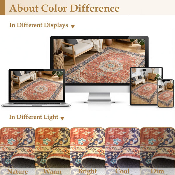 English Elm Premier Traditional Low Pile Area Rug for Living Room Dining High Traffic Zones B186P479381