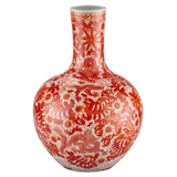 Biarritz Coral Fern Long Neck Vase