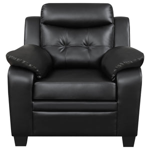 English Elm Castro Black 3-Piece Faux Leather Living Room Set - Modern Comfort, Chic Design & Easy Maintenance B062S01149