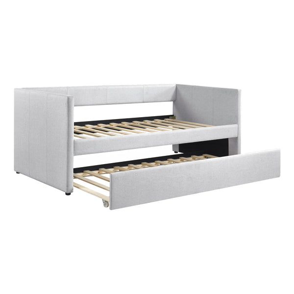 English Elm 1pc Trudy Daybed with Trundle Upholstered Fabric Modern Wooden Frame Versatile Guest Sofa Bed Gray 82.5 L x 33 W x 6.5 H B011P256690