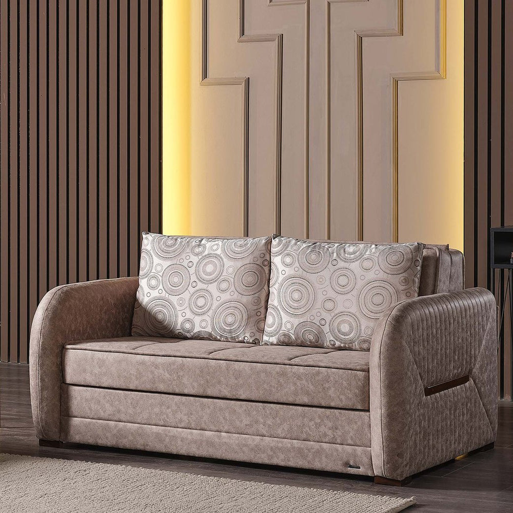 English Elm PrimeNest Flyte Collection Upholstered Convertible Loveseat with Storage, Sleeper Sofa for Small Spaces Gray B030P281820