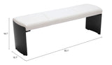 Mur Bench White 110334 Zuo Modern