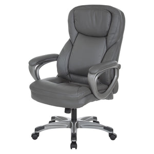 OSP Home Furnishings Exec Bonded Leather Office Chair with Lumbar Support for Executive Home Workspace ECH67707-EC42