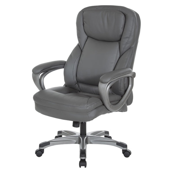 OSP Home Furnishings Exec Bonded Leather Office Chair with Lumbar Support for Executive Home Workspace ECH67707-EC42