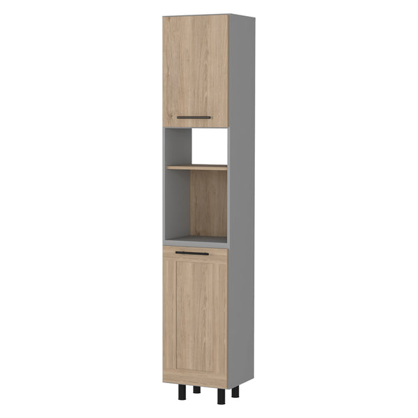 English Elm Everly Multicolor Kitchen Pantry Cabinet with Six Shelves & Double Doors — Space-Saving, Modern Design, Easy Assembly B128S00137