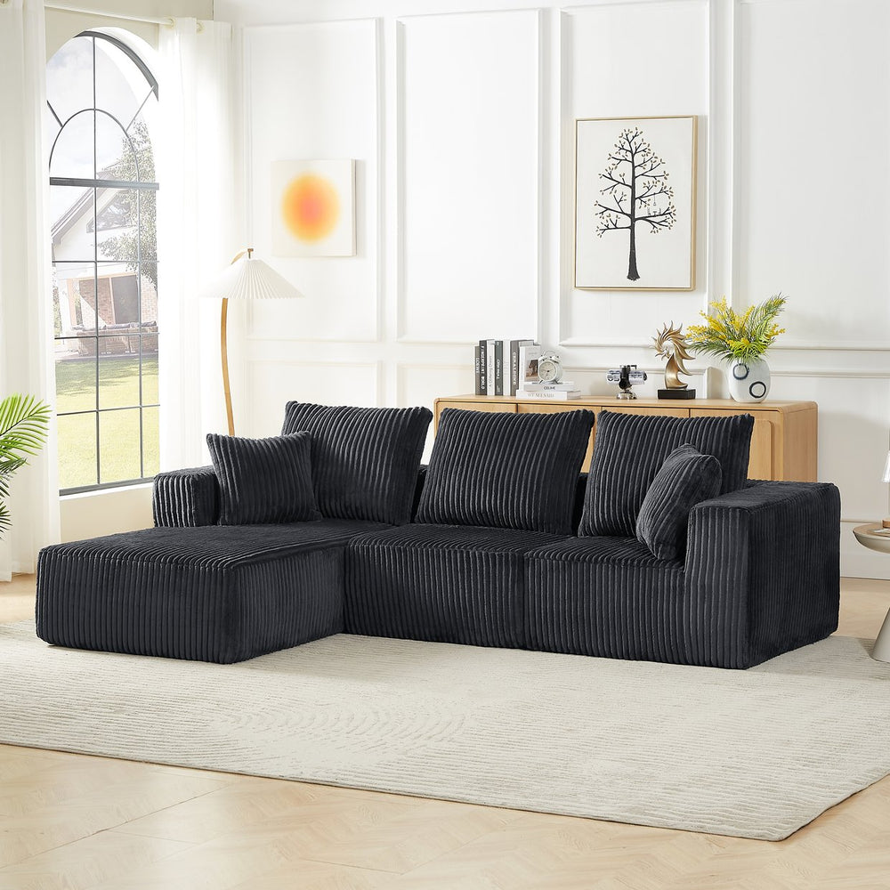 English Elm Modular Sectional Sofa - Modern Corduroy Cloud Couch, Deep Plush Seating, No Assembly, Family-Friendly W2339S00048