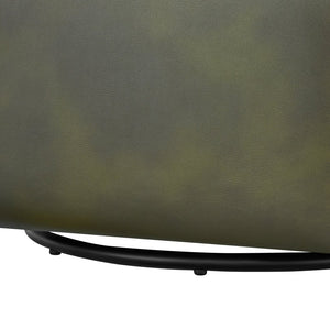 English Elm Ardena Fern Green Faux Leather Swivel Barrel Chair with Pocket Coil Seat, 360° Swivel, Compact Chic B050P322597