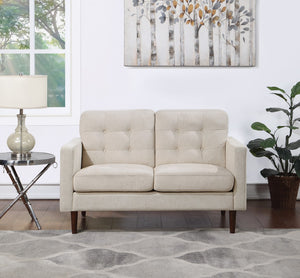 OSP Home Furnishings Grayburn Mid-Century Loveseat Cream