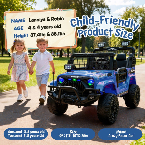 English Elm 24v Two-seat Kids Electric Ride on Truck with Parental Remote and Off-road Suspension W1578P375446