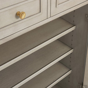 English Elm Jennifer Taylor Home - Dauphin Handpainted Entryway Storage Cabinet with Bamboo Motif, Grey Cashmere Wood, 46x20x46 B2719P238531