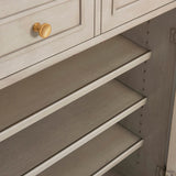 English Elm Dauphin Handpainted Entryway Storage Cabinet, Grey Cashmere Wood