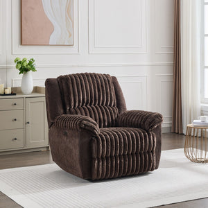 English Elm Cc Power Recliner Chair Faux Leather Executive Seat with Usb Port for Home Office Brown Mix W1805S00197