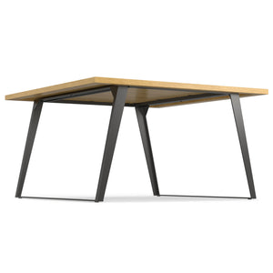 English Elm Lowry Handcrafted Modern-Industrial Dining Table - Oak Veneer & Iron Legs For Versatile Style B136P266906