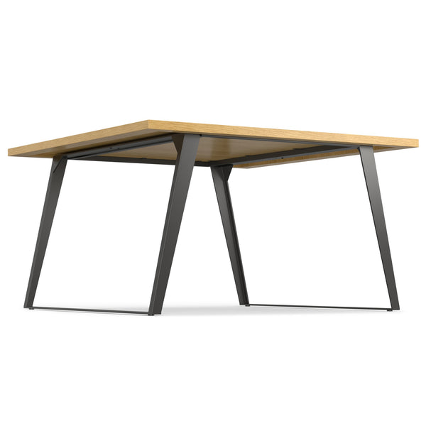 English Elm Lowry Handcrafted Modern-Industrial Dining Table - Oak Veneer & Iron Legs For Versatile Style B136P266906