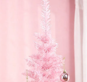 English Elm Snow Flocked Pink Pencil Artificial Christmas Tree for Entryway or Bedroom Corner T3971P419320