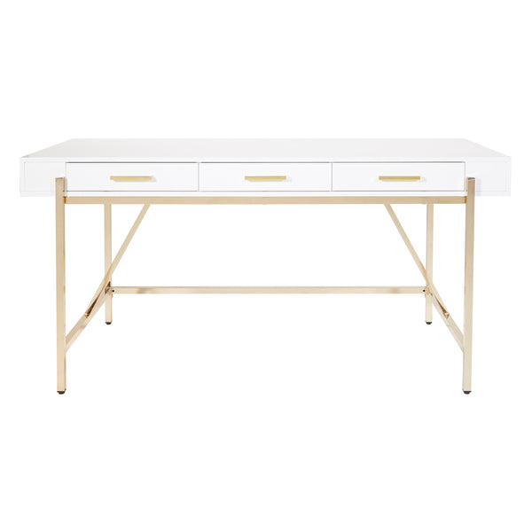 OSP Home Furnishings Broadway Desk White/Gold