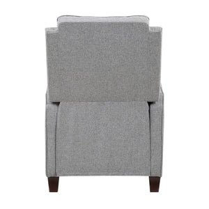 English Elm Gray Push-Back Reclining Chair with Textured Fabric, Transitional Comfort, Turned Wood Legs, 29.5x37x42" B011P395862
