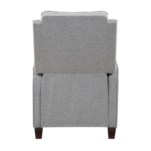 English Elm Gray Push-Back Reclining Chair with Textured Fabric, Transitional Comfort, Turned Wood Legs, 29.5x37x42" B011P395862
