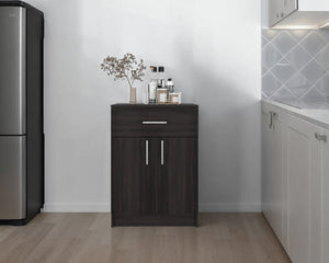 English Elm Cope Melamine Kitchen Pantry Cabinet with Two Doors and Drawer for Compact Storage B128P485379