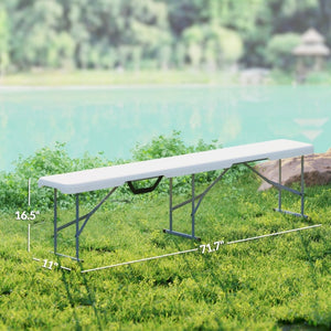 English Elm 2 Pack Portable Folding Benches Hdpe Top Powder Coated Frame Outdoor Seating Set T3971P399228