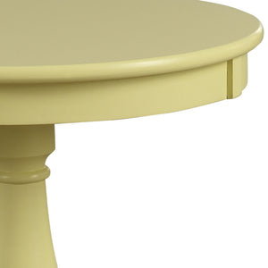 English Elm Alger Light Yellow Round Pedestal Accent Table — Cottage Transitional Wooden Top, Turned Base, KD, 40lb Capacity B2726P281458