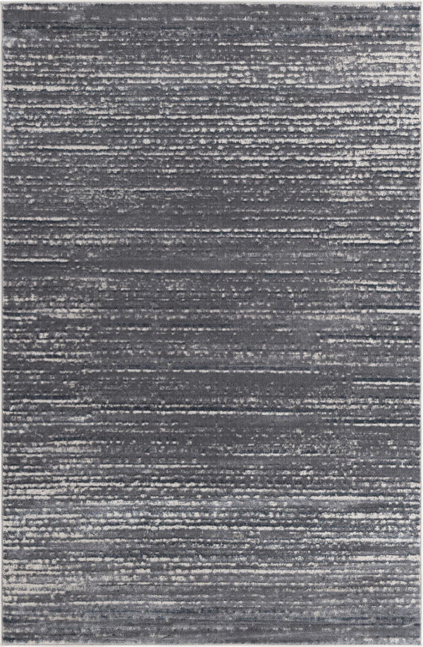 Unique Loom Oasis Calm Machine Made Abstract Rug Gray, Ivory 6' 0" x 9' 0"