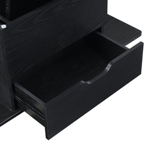 English Elm Christopher Knight Home® - Multi-Functional Lift-Top Coffee Table with Hidden Storage, 4 Stools, Lockable Casters & Desk Space Black N770P309783B