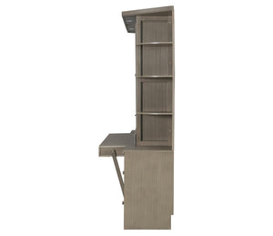 English Elm Queen Murphy Bed with Integrated Desk Cabinet Storage Wall Unit for Home Office Gray LP000739AAE