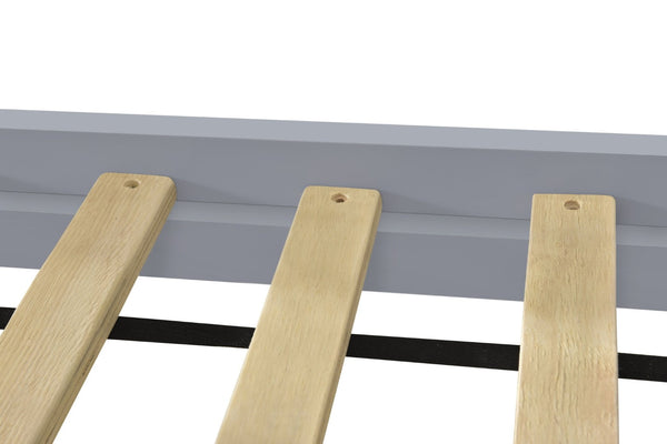 English Elm Twin Over Full Stairway Bunk Bed With Trundle - Stylish Gray Space-Saving Solution For Kids' Rooms K495S00003-GIGA