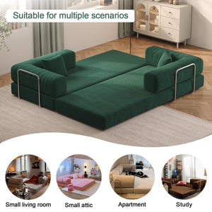 English Elm 78.8Inch Modular Sectional Sofa Bed - Versatile Green Corduroy Furniture For Living Room & Bedroom W3147P278115