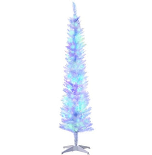 English Elm Christmas Slim Pencil Tree 6ft Tall Multicolor Led Lights with Eight Festive Modes T3971P420103