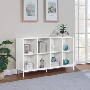 OSP Home Furnishings Ace 8 Cube Bookcase/Storage  White