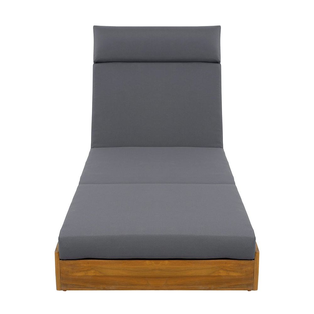 English Elm Christopher Knight Home® - Lounge Chaise Set With Adjustable Headrest - Durable Acacia Wood & Water-Resistant Cushions For Comfort N770P272405T_N770P285267G