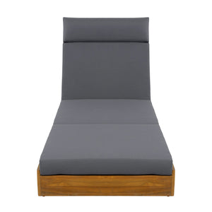 English Elm Christopher Knight Home® - Lounge Chaise Set With Adjustable Headrest - Durable Acacia Wood & Water-Resistant Cushions For Comfort N770P272405T_N770P285267G