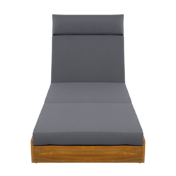 English Elm Christopher Knight Home® - Lounge Chaise Set With Adjustable Headrest - Durable Acacia Wood & Water-Resistant Cushions For Comfort N770P272405T_N770P285267G