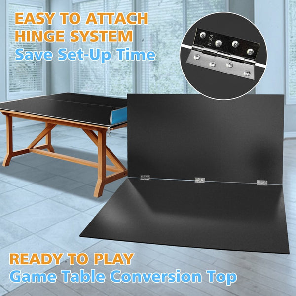 English Elm 7*4ft Foldable Mdf Ping Pong Conversion Top with Net for Game Room Practice W1408P310184