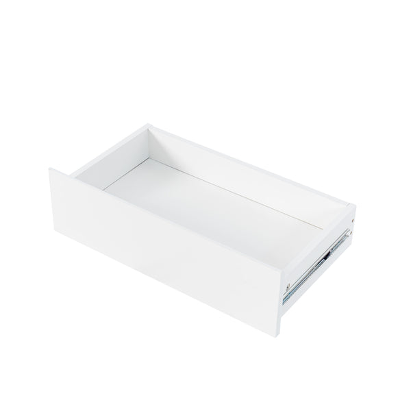 English Elm 63" Large Kitchen Hutch Cabinet with Microwave Shelf, 4 Doors & Drawers, Cable Management Storage White W331S00167